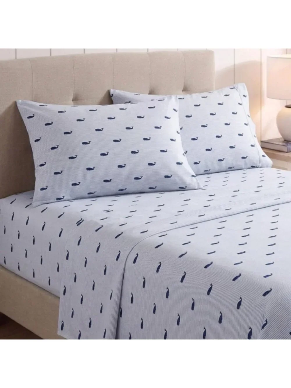Queen Cotton Percale Sheet Set with Matching Pillowcases - Soft, Breathable